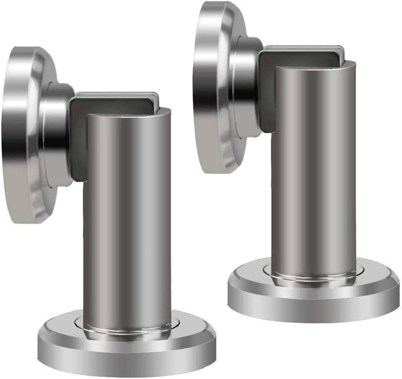 Gudui Door Stoppers, Magnetic Door Stops, Heavy Duty Stainless Steel Magnetic Door Catch Door Holder for Wall Floor Mount, Modern Door Stop Wall Protectors, Brushed Nickel, 2 Pack - Image 1